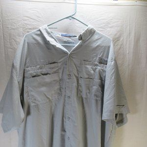 Columbia PFG fishing vented shirt Mens XXL Cool Omni Shade Tamiami Light Grey